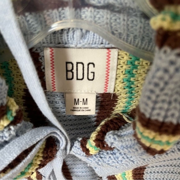 BDG Indie Hooded Cardigan Striped Multicolor Women's M - Picture 4 of 7